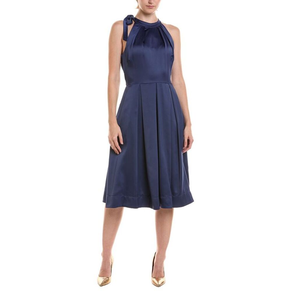 Maison Tara Womens  Midi Dress, Navy